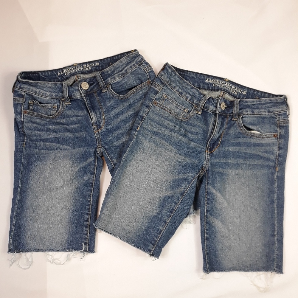 BUNDLE of 2 American Eagle Raw Hem Jean Shorts